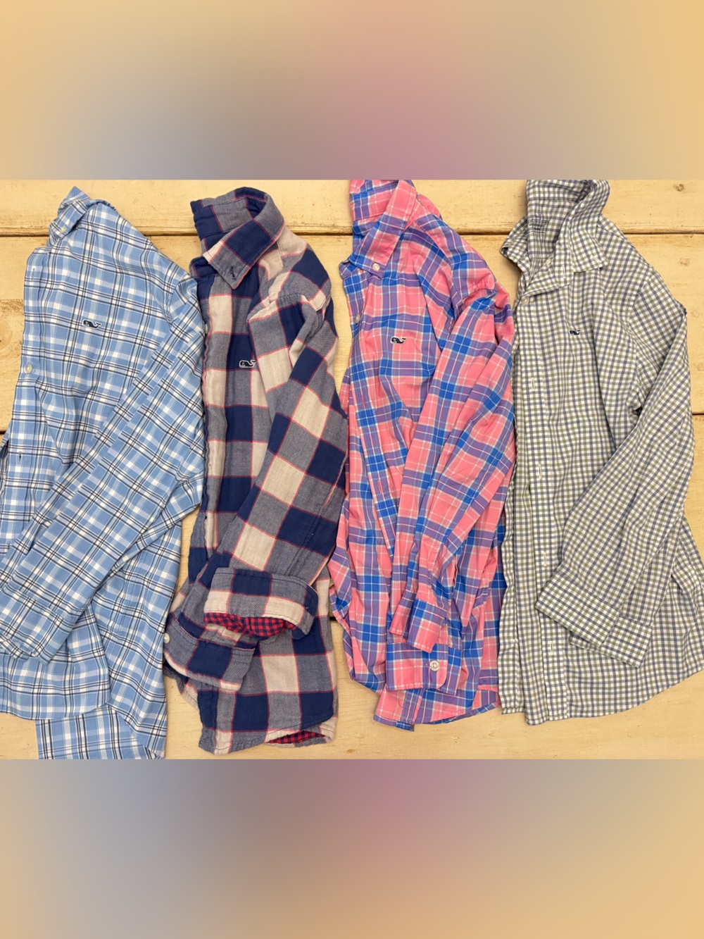 Vineyard Vines Boys Long Sleeve Button Down Bundle- Size Small (8/10)